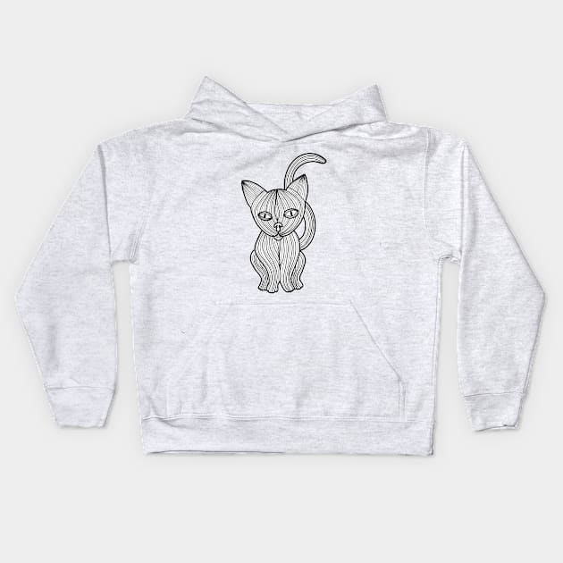 Spooky Cat Kids Hoodie by brooklynmpls